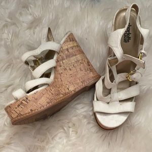 White Charlotte Russe wedges